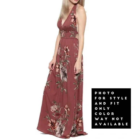 NWOT ILLA ILLA Floral Backless Maxi Dress - Picture 5 of 16